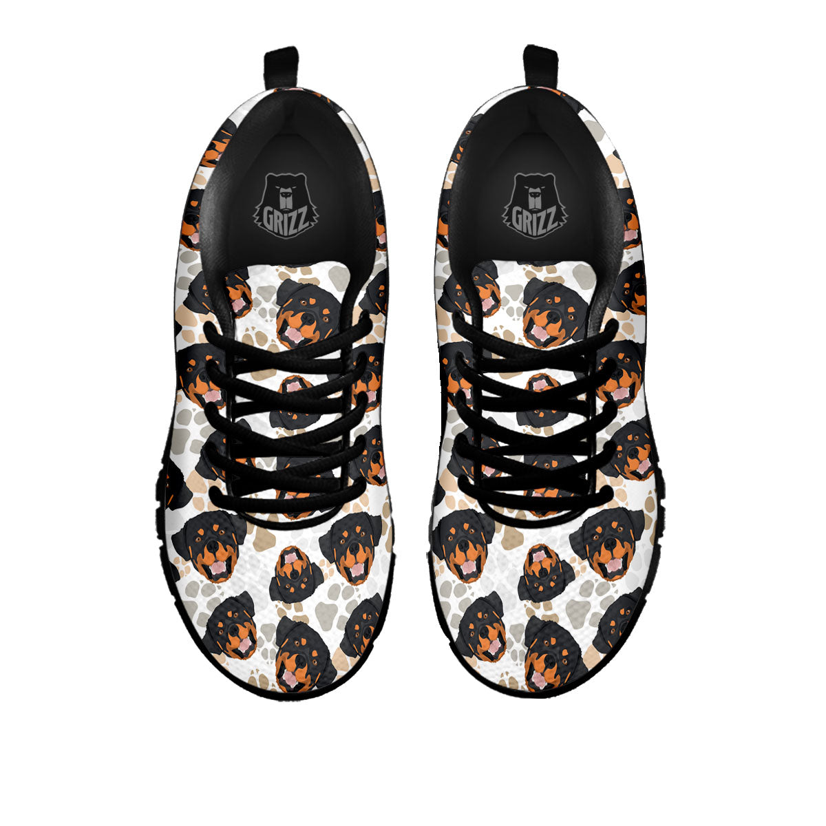 Rottweiler Print Pattern Black Sneaker-grizzshop
