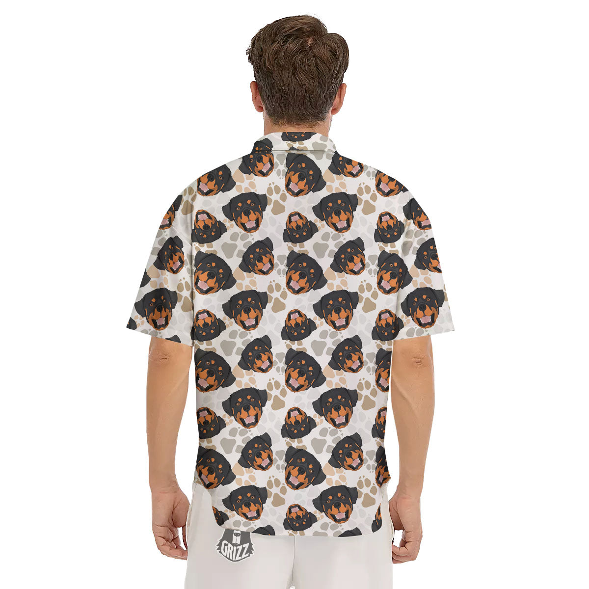Rottweiler Print Pattern Men's Short Sleeve Shirts-grizzshop