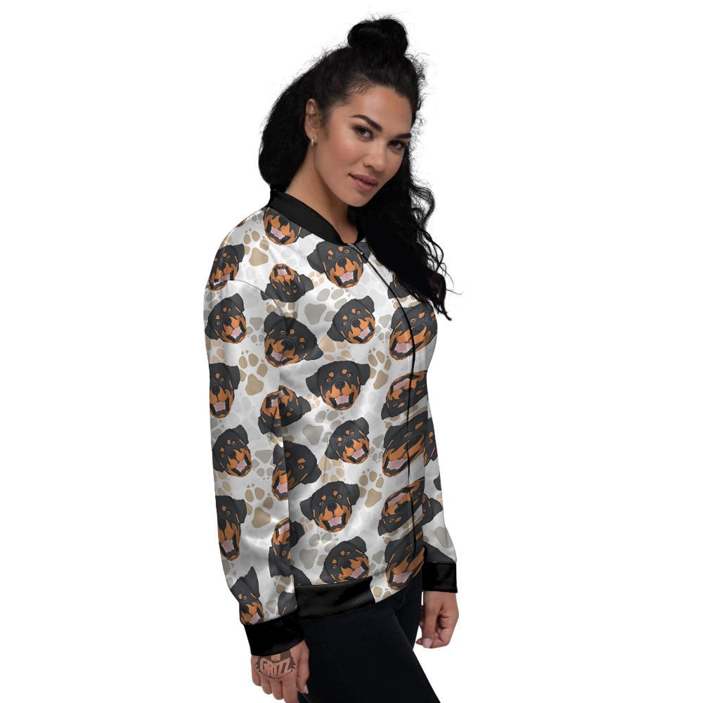 Rottweiler Print Pattern Women's Bomber Jacket-grizzshop