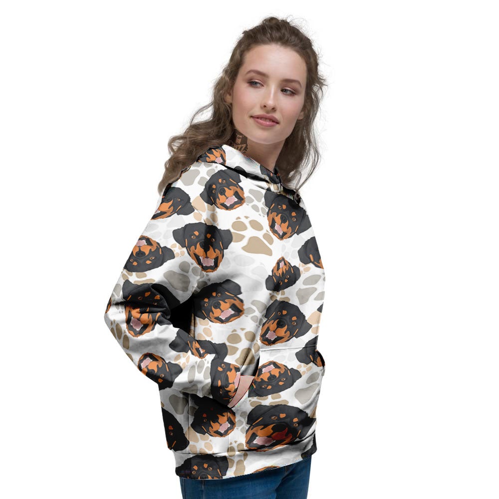 Rottweiler Print Pattern Women's Hoodie-grizzshop