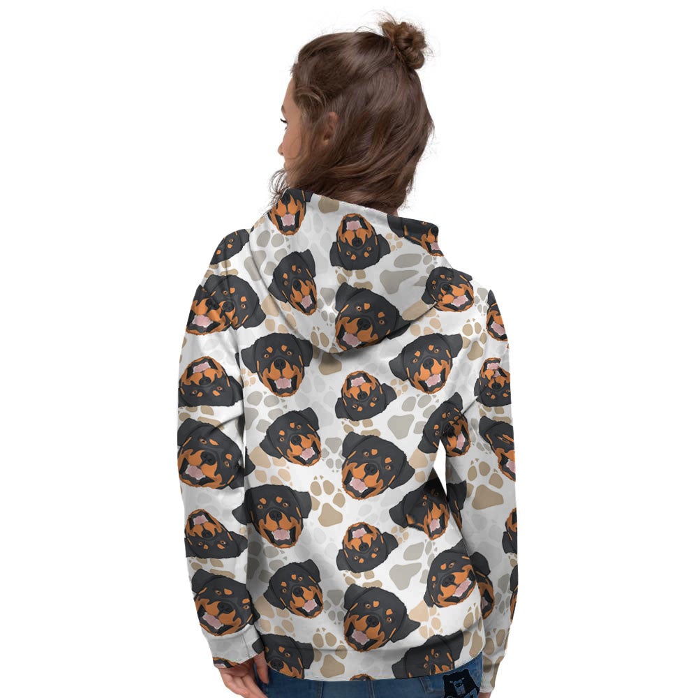 Rottweiler Print Pattern Women's Hoodie-grizzshop