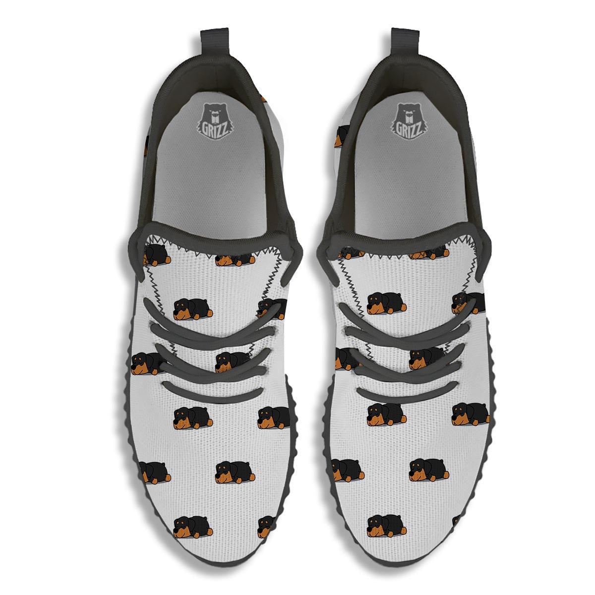 Rottweiler Sleeping Print Pattern Black Walking Shoes-grizzshop