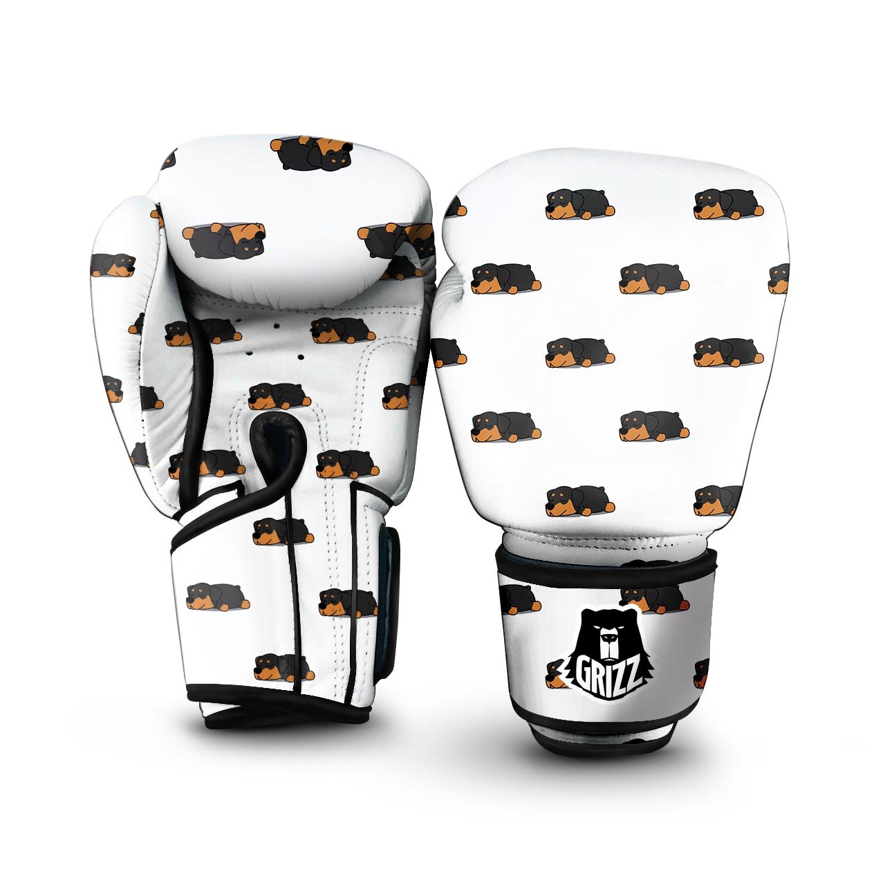 Rottweiler Sleeping Print Pattern Boxing Gloves-grizzshop