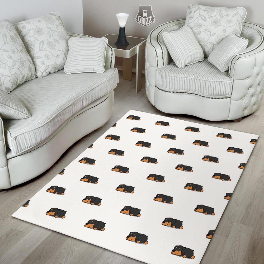 Rottweiler Sleeping Print Pattern Floor Mat-grizzshop