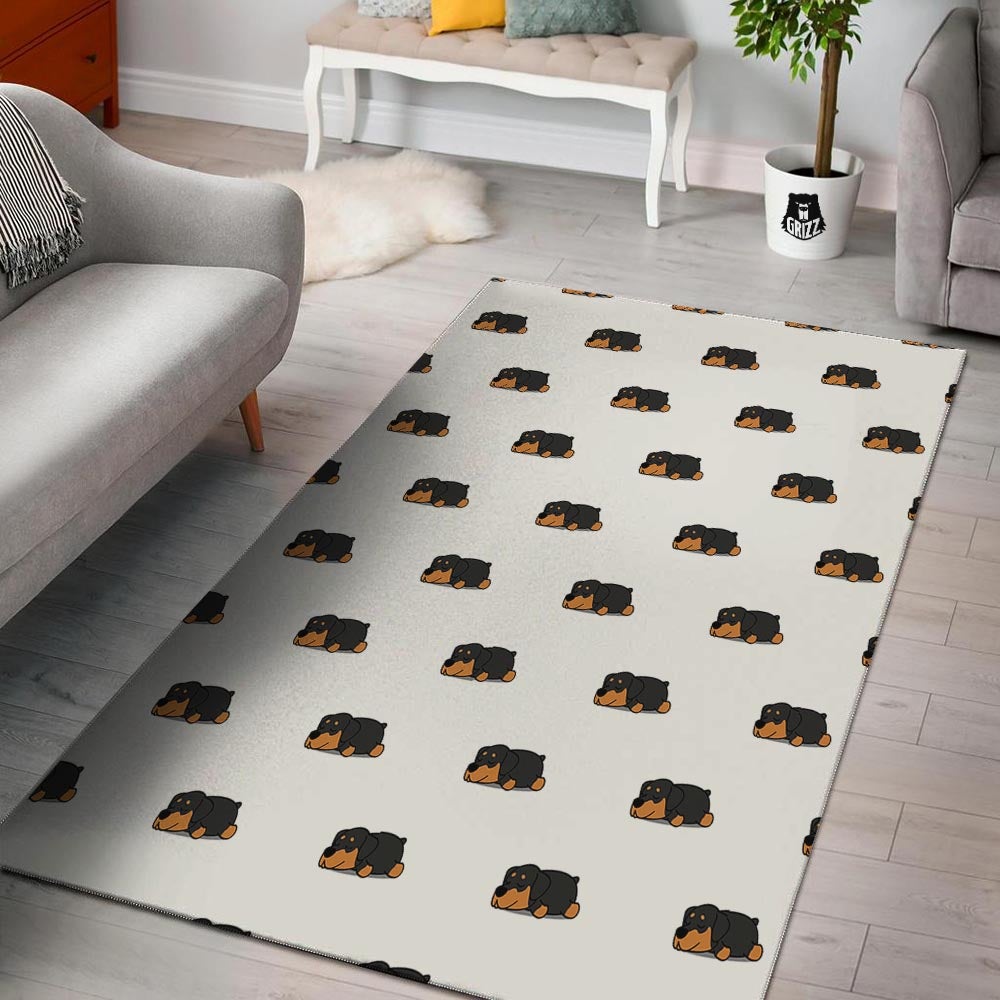 Rottweiler Sleeping Print Pattern Floor Mat-grizzshop