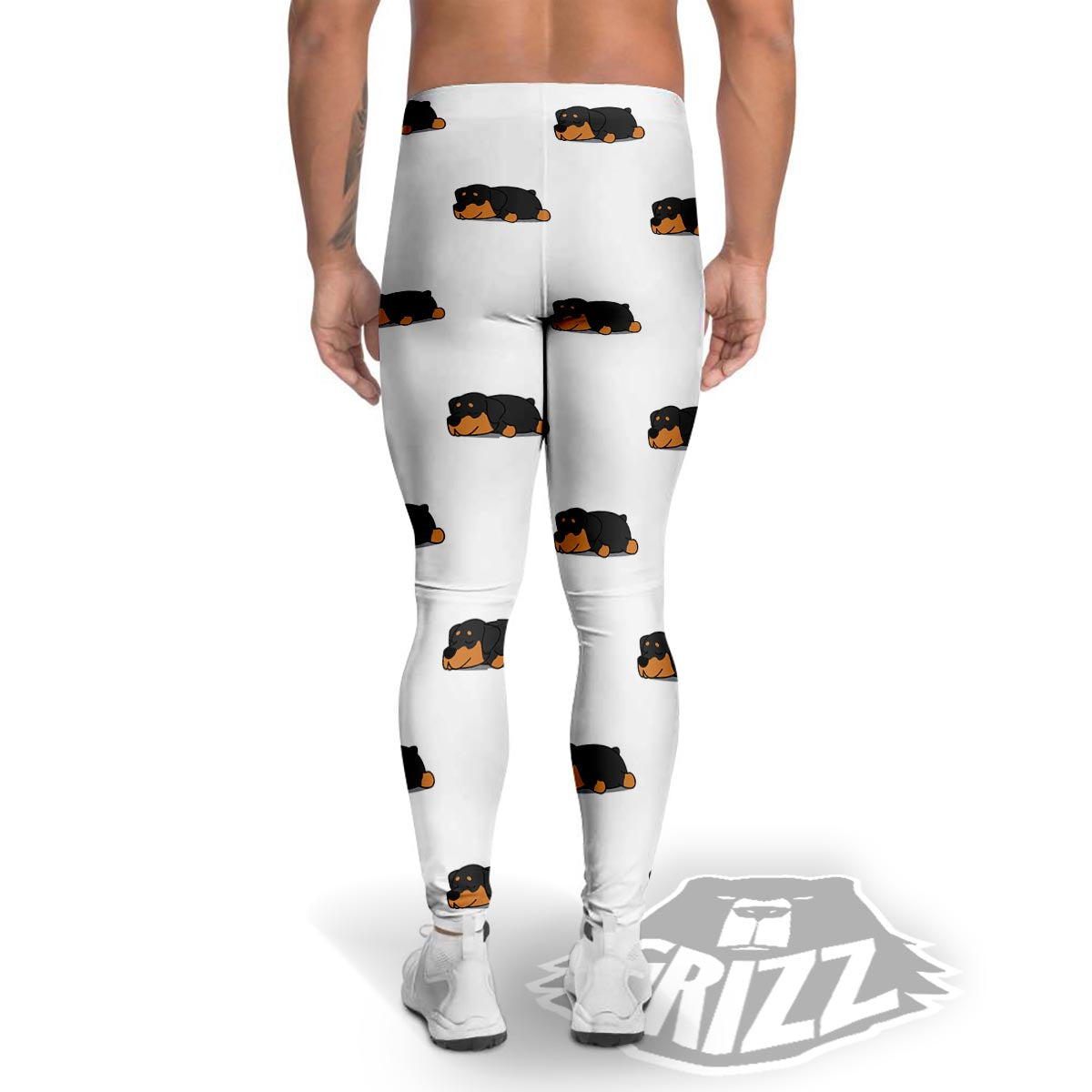 Rottweiler Sleeping Print Pattern Men's Leggings-grizzshop