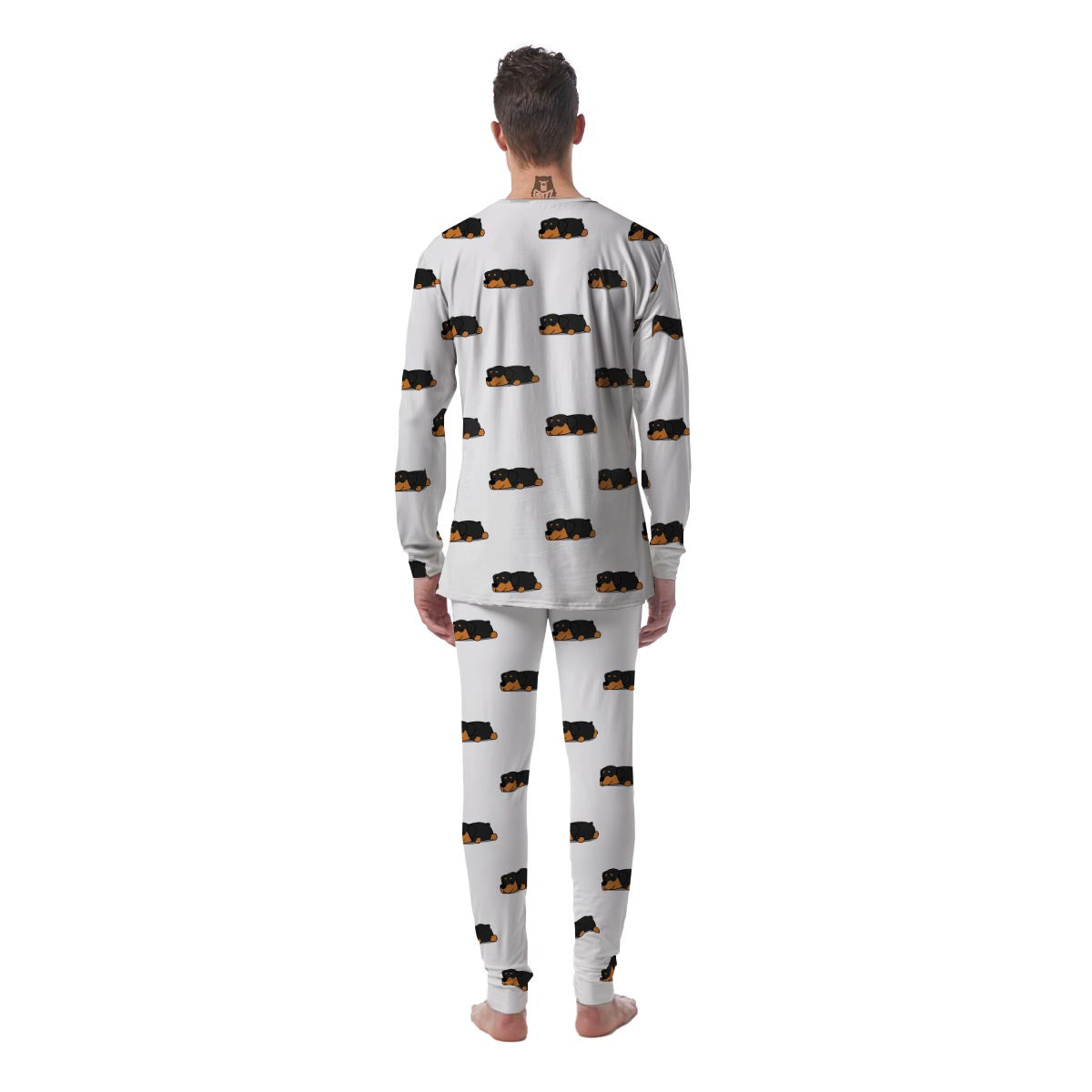 Rottweiler Sleeping Print Pattern Men's Pajamas-grizzshop