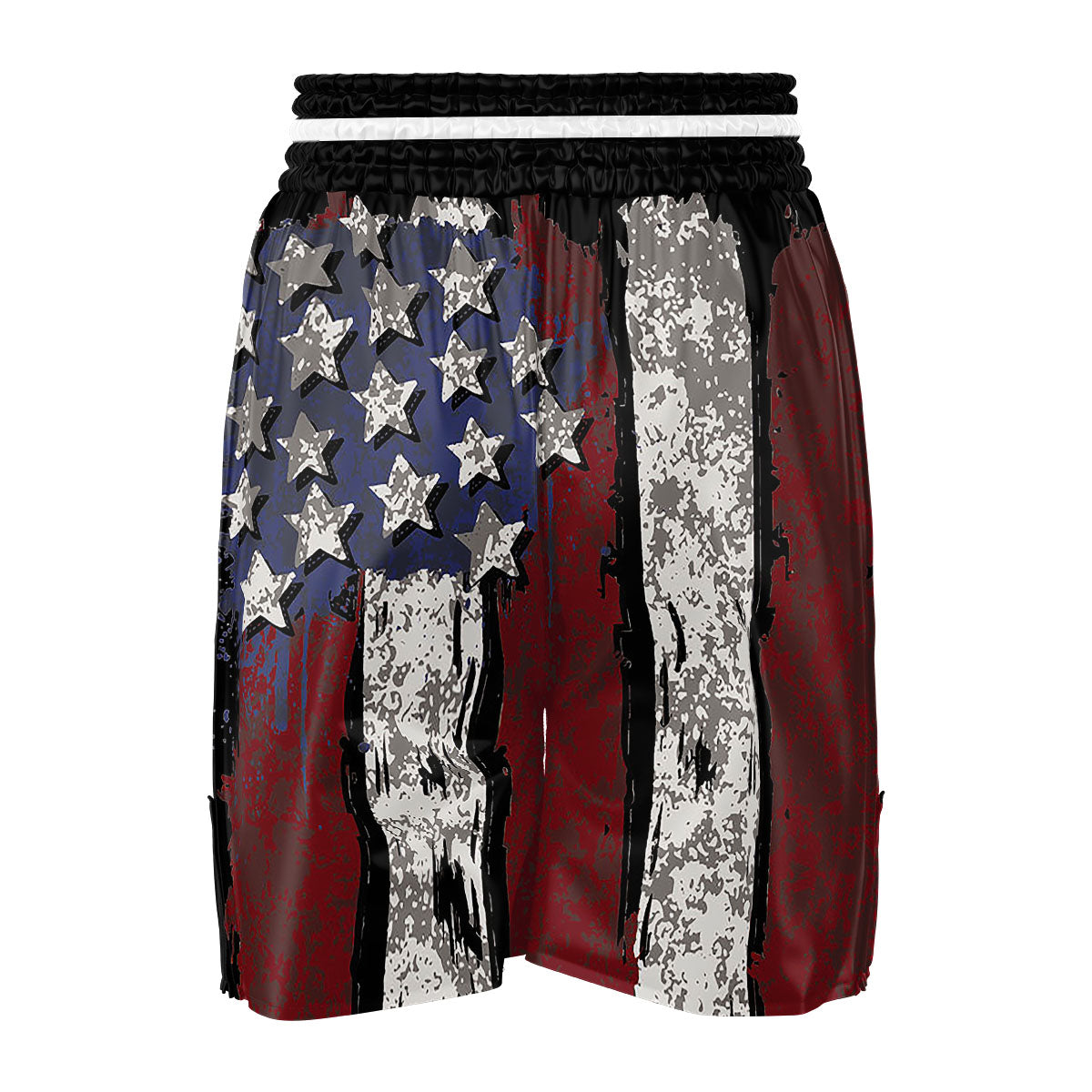 Rough American Flag Print Boxing Shorts-grizzshop