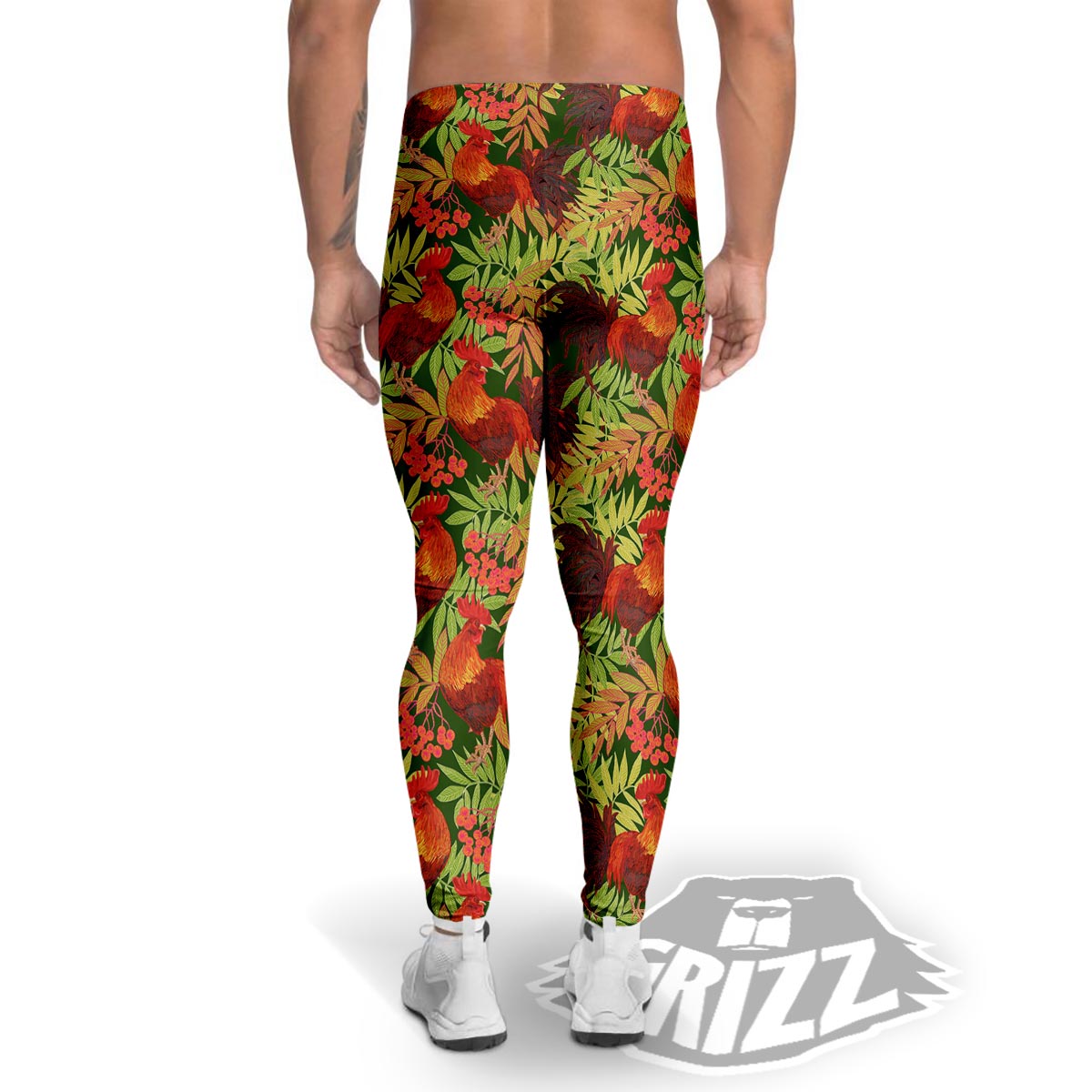 Rowan And Rooster Print Pattern Men's Leggings-grizzshop