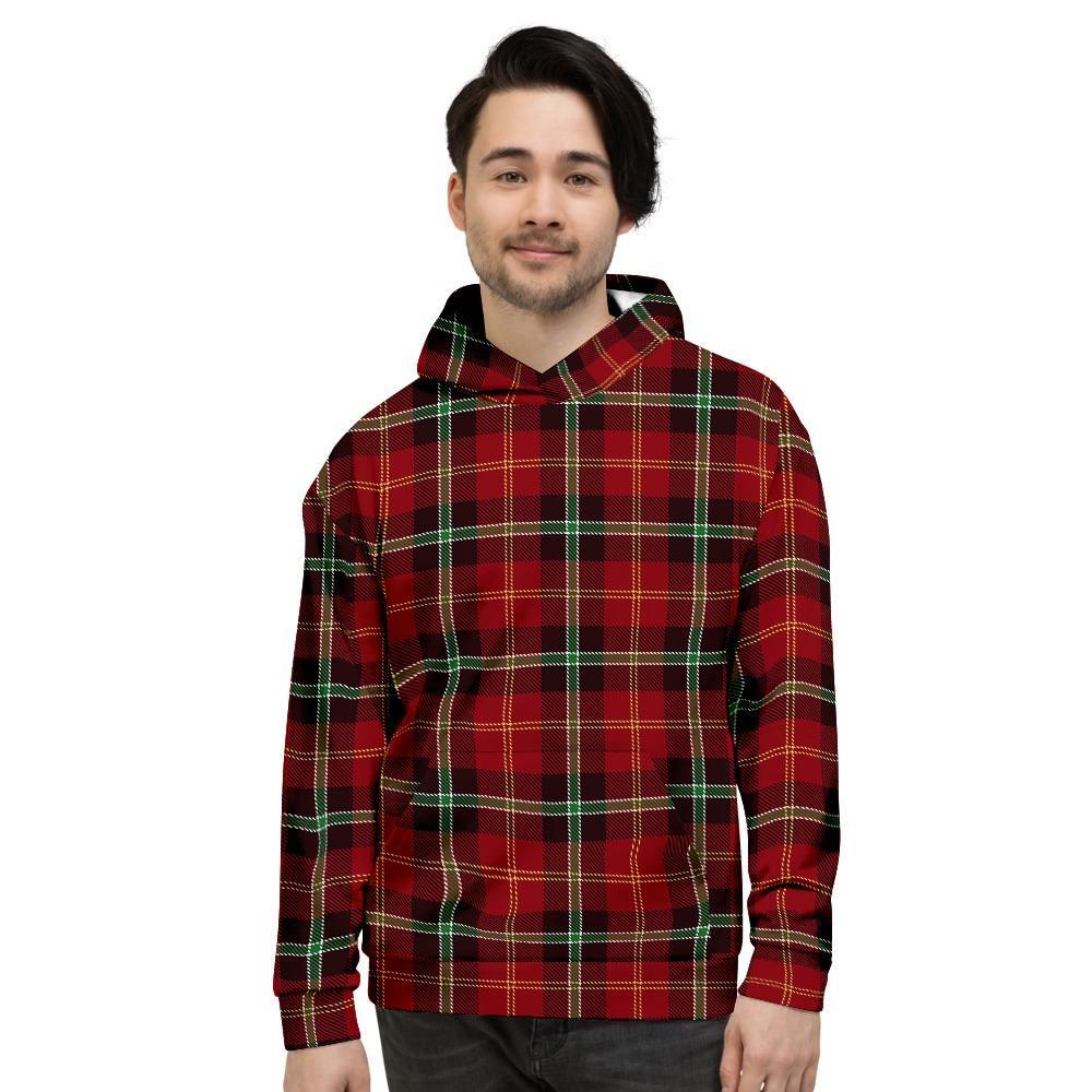 Royal Stewart Red Plaid Tartan Men's Hoodie-grizzshop
