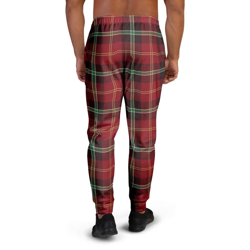 Royal Stewart Red Plaid Tartan Men's Joggers-grizzshop