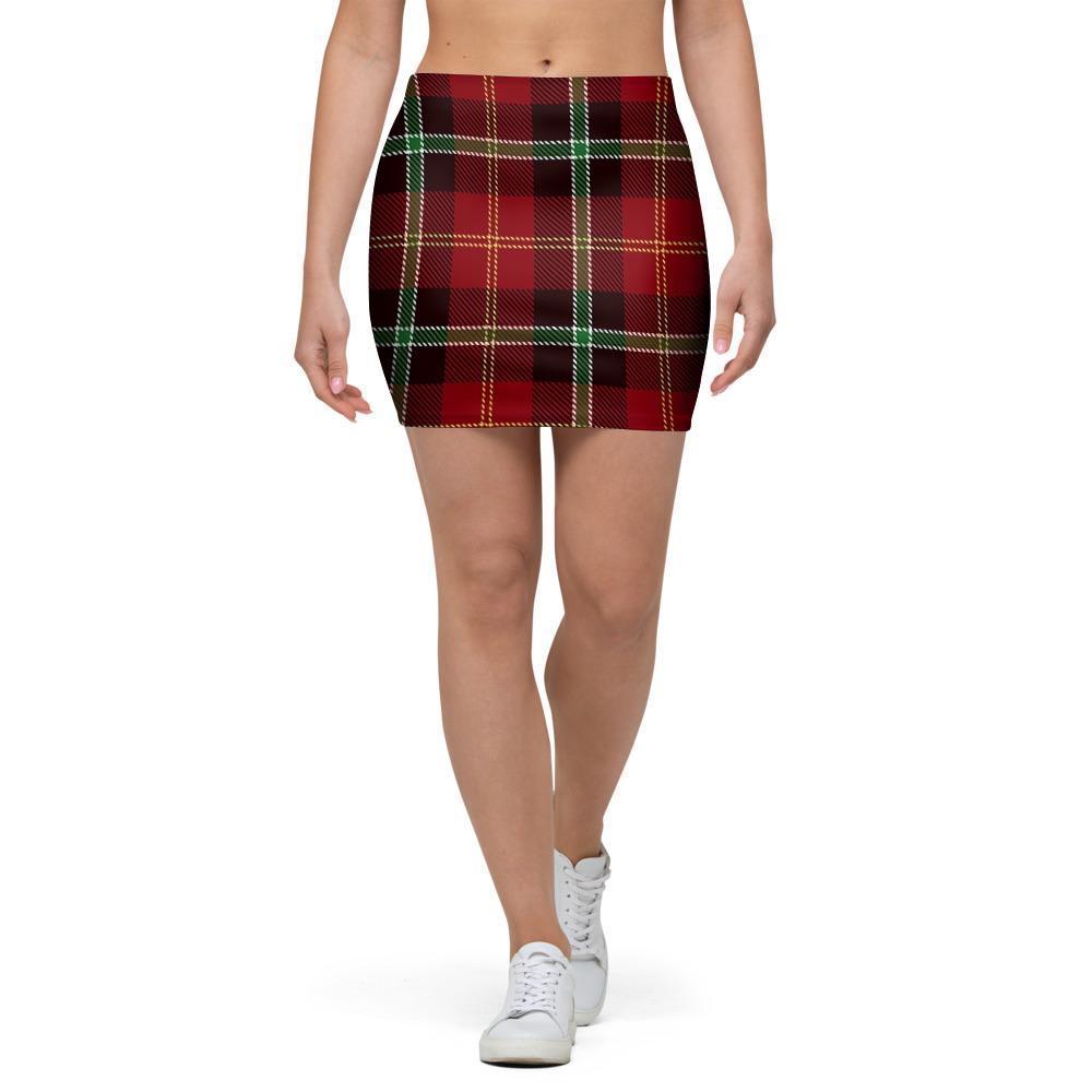 Royal Stewart Red Plaid Tartan Mini Skirt-grizzshop