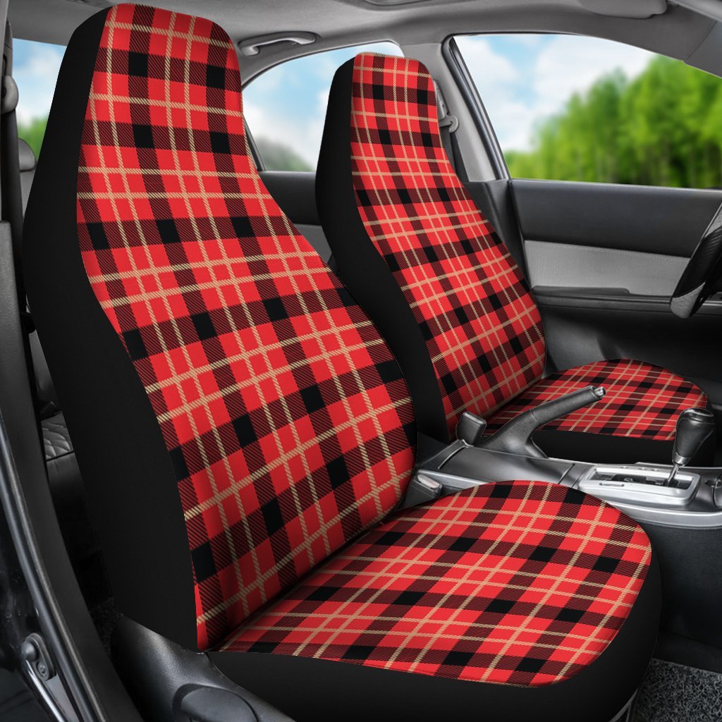 Royal Stewart Tartan Red Plaid Scottish Universal Fit Car Seat Cover-grizzshop