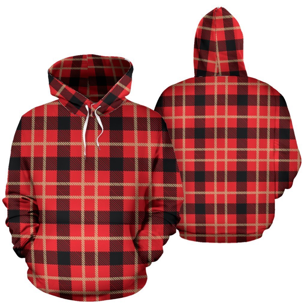 Royal Stewart Tartan Red Plaid Scottish Women Men Pullover Hoodie-grizzshop