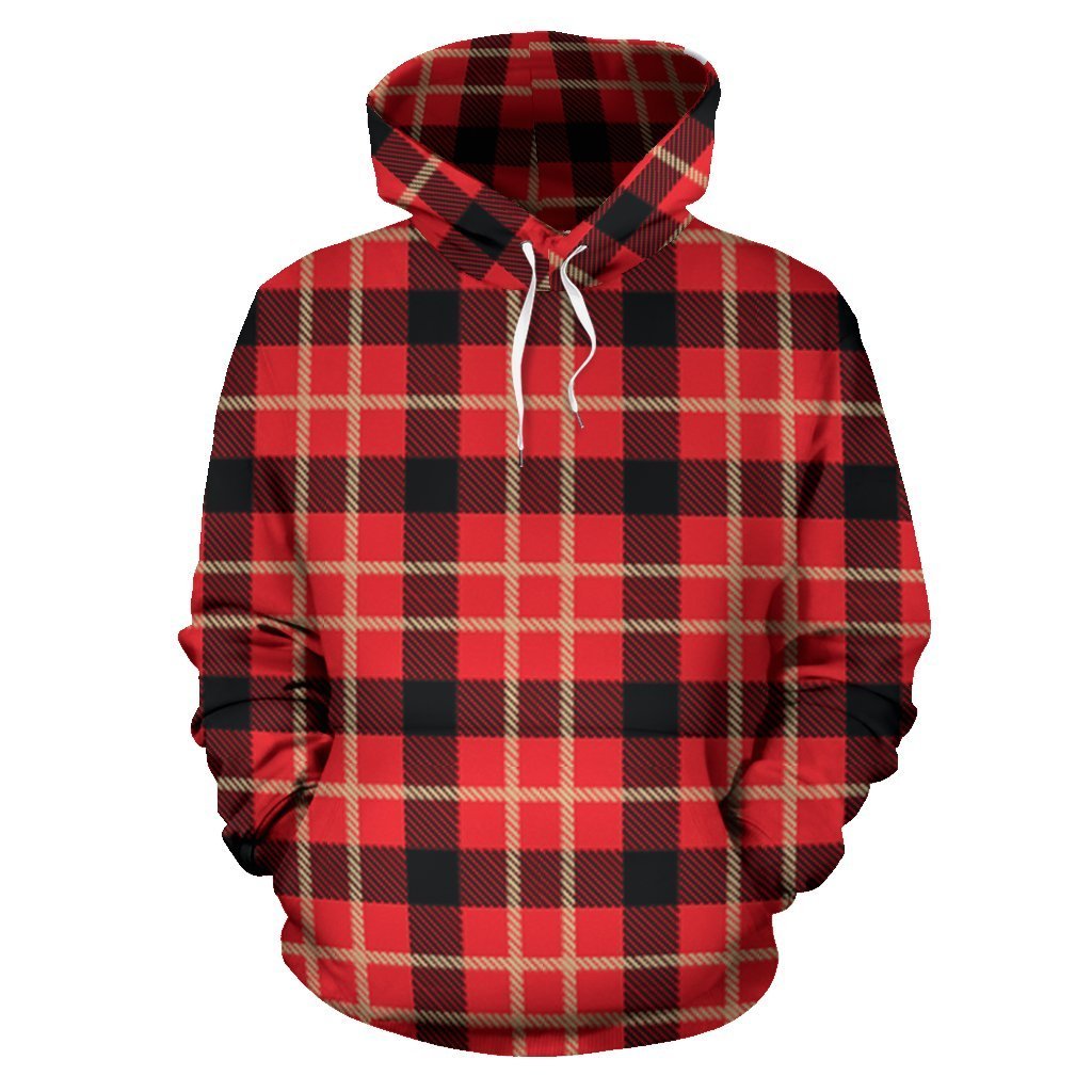 Royal Stewart Tartan Red Plaid Scottish Women Men Pullover Hoodie-grizzshop