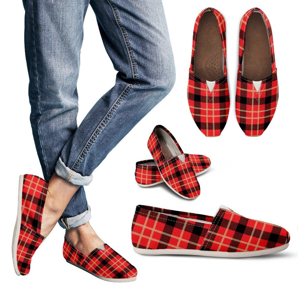 Royal Stewart Tartan Red Plaid Scottish Women's Casual Shoes-grizzshop
