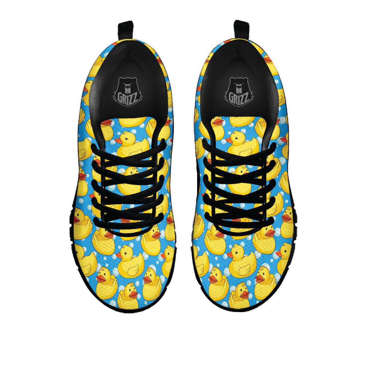 Rubber Duck In Water Print Pattern Black Sneaker-grizzshop