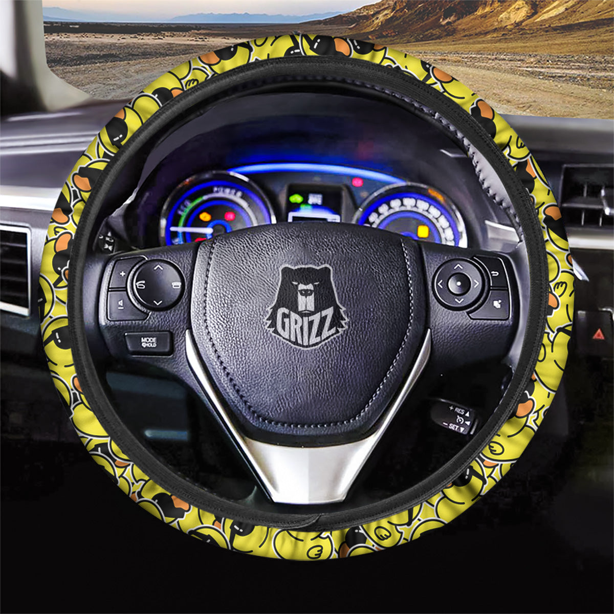Rubber Duck Mafia Print Pattern Car Steering Wheel Cover-grizzshop