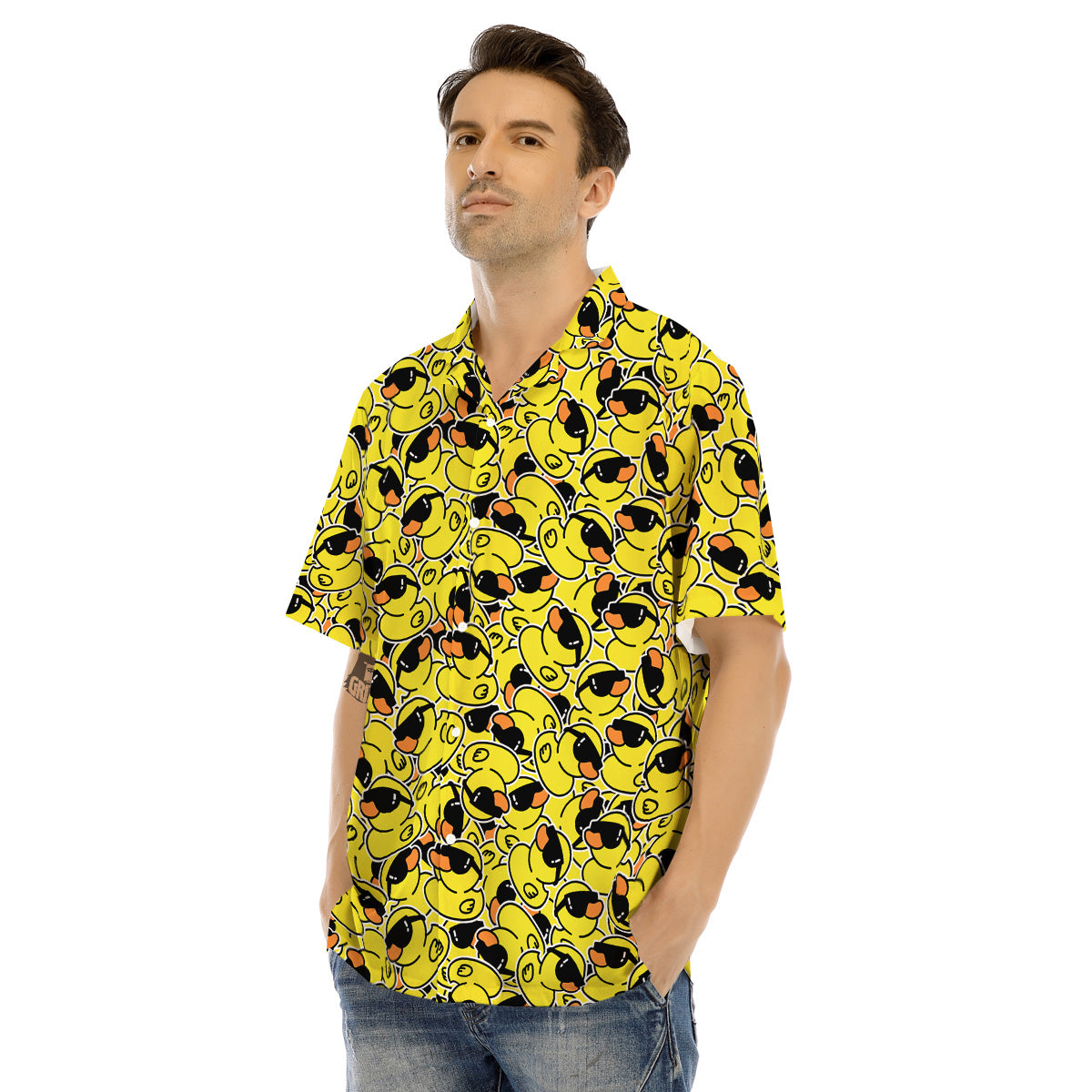 Rubber Duck Mafia Print Pattern Men's Hawaiian Shirt-grizzshop