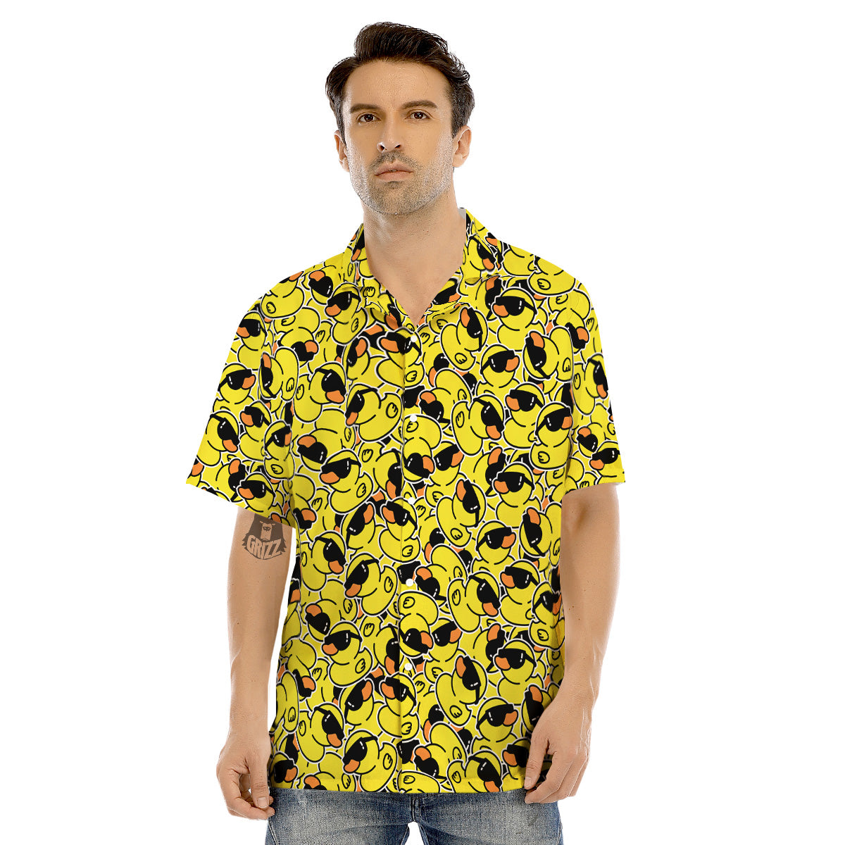 Rubber Duck Mafia Print Pattern Men's Hawaiian Shirt-grizzshop