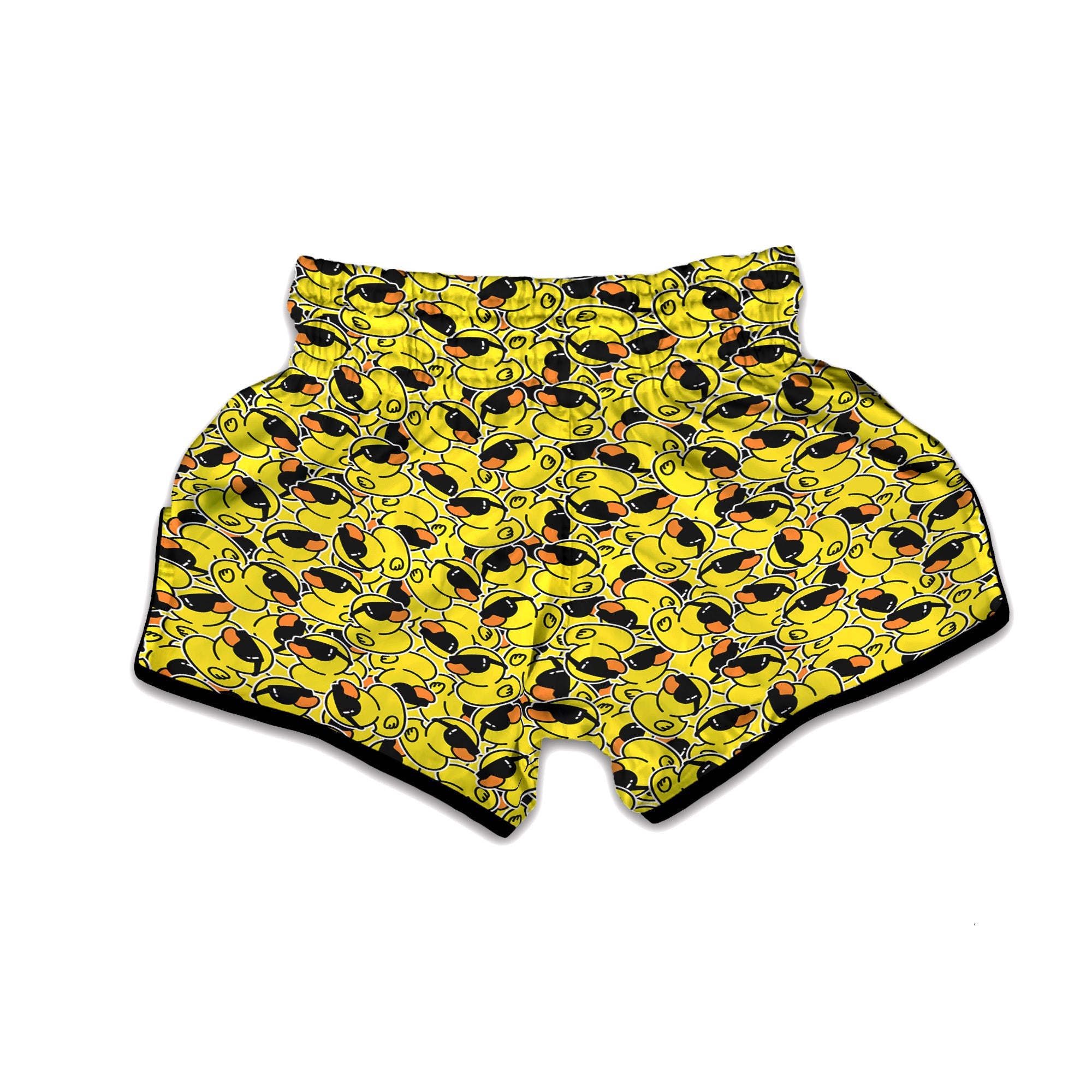 Rubber Duck Mafia Print Pattern Muay Thai Boxing Shorts-grizzshop