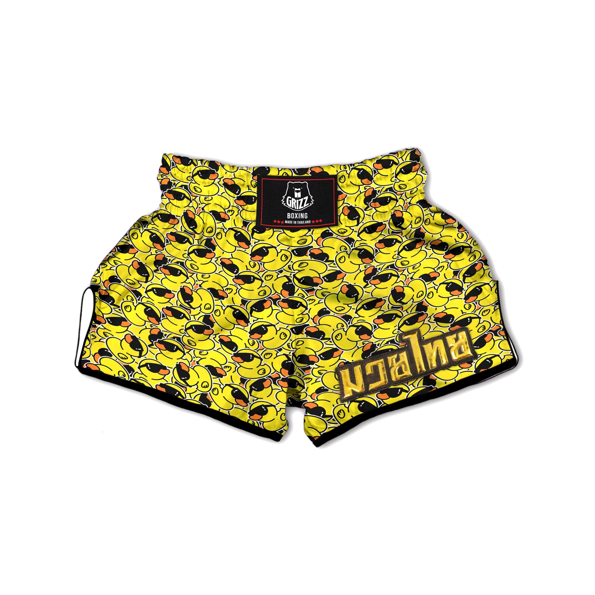 Rubber Duck Mafia Print Pattern Muay Thai Boxing Shorts-grizzshop