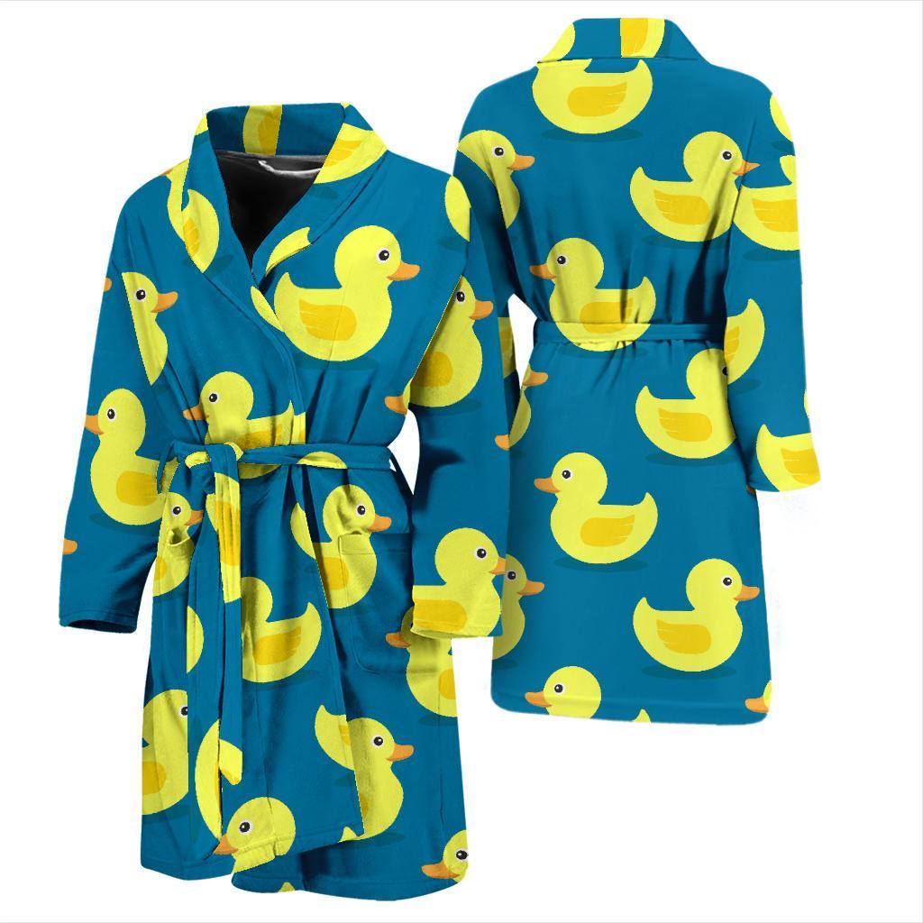 Rubber Duck Pattern Print Men Long Robe-grizzshop