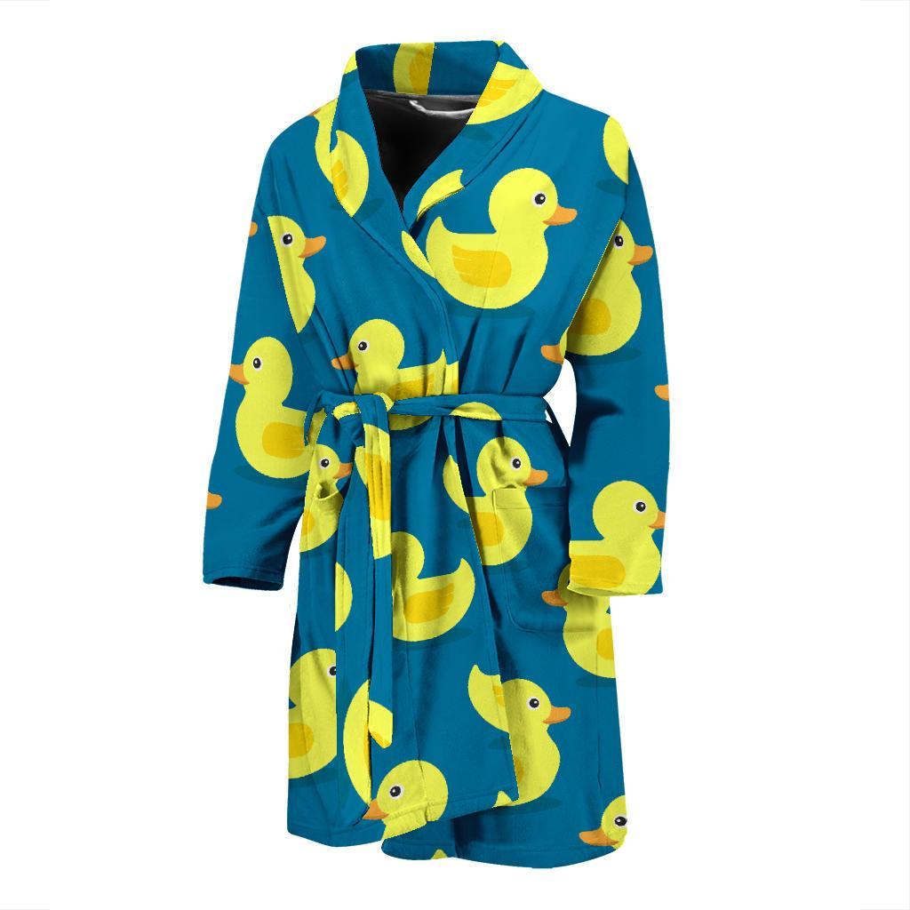 Rubber Duck Pattern Print Men Long Robe-grizzshop