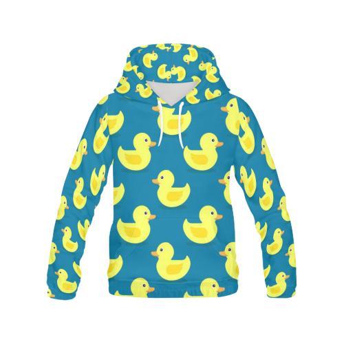 Rubber Duck Pattern Print Men Pullover Hoodie-grizzshop
