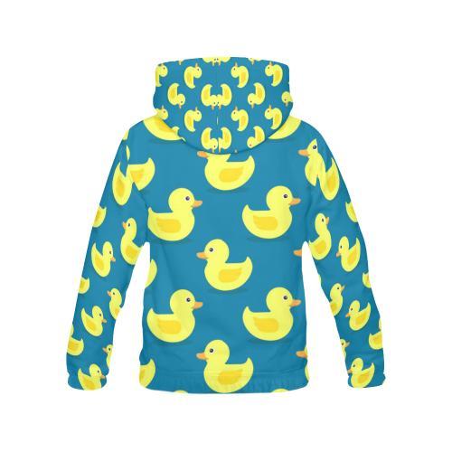Rubber Duck Pattern Print Men Pullover Hoodie-grizzshop