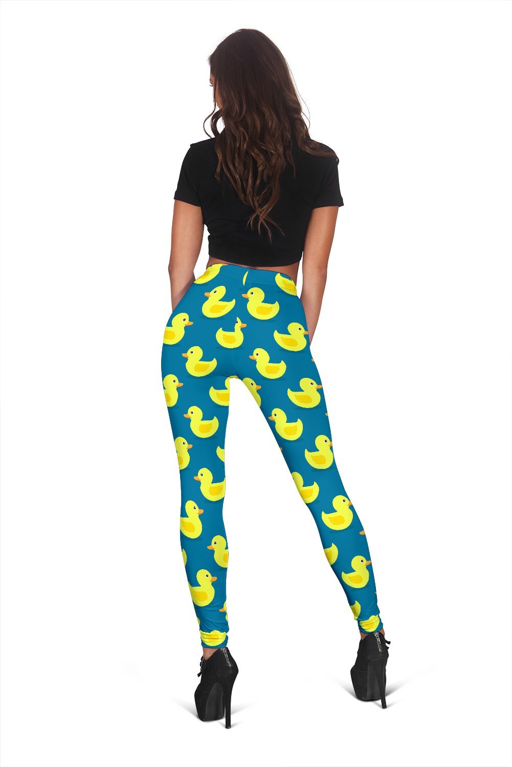 Rubber Duck Pattern Print Women Leggings-grizzshop