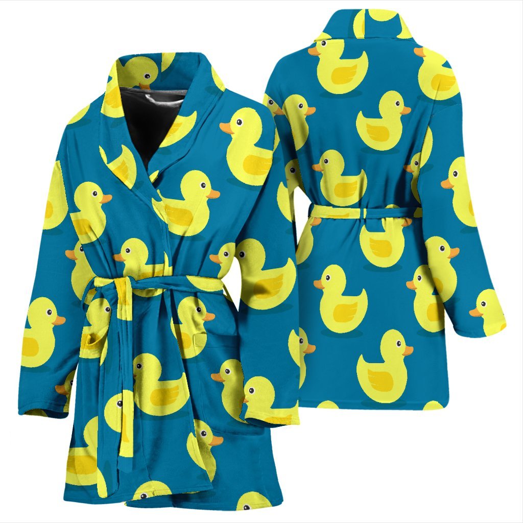 Rubber Duck Pattern Print Women Long Robe-grizzshop