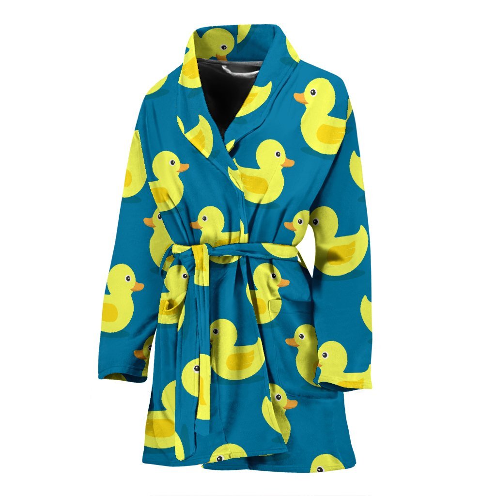 Rubber Duck Pattern Print Women Long Robe-grizzshop