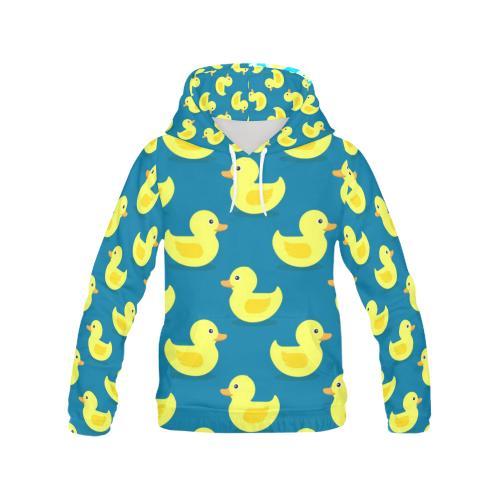 Rubber Duck Pattern Print Women Pullover Hoodie-grizzshop
