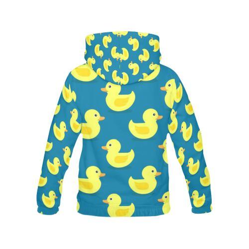 Rubber Duck Pattern Print Women Pullover Hoodie-grizzshop