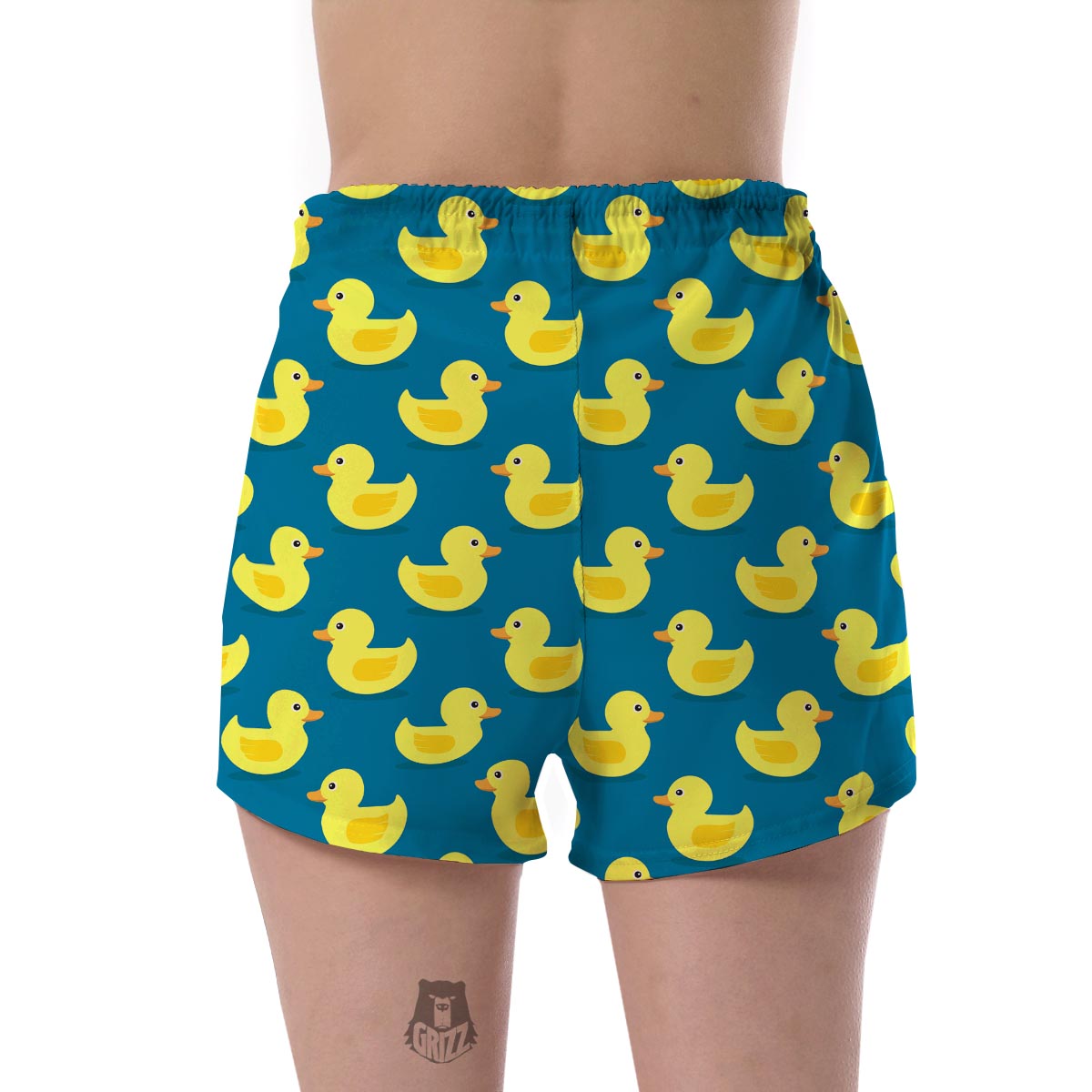 Rubber Duck Pattern Print Women's Shorts-grizzshop