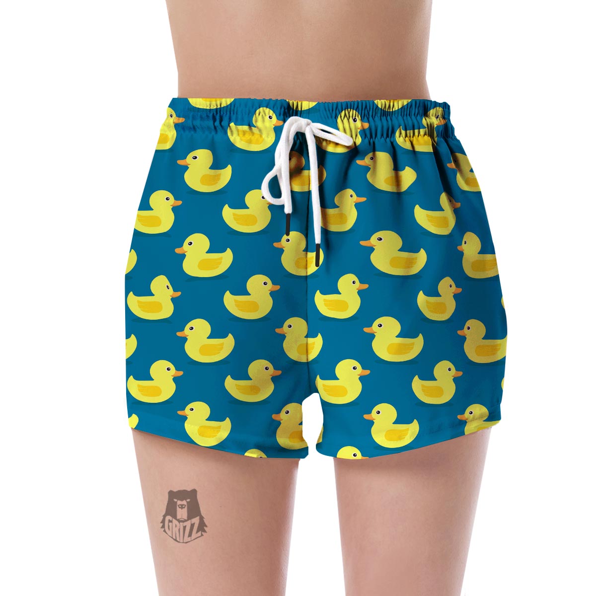Rubber Duck Pattern Print Women's Shorts-grizzshop