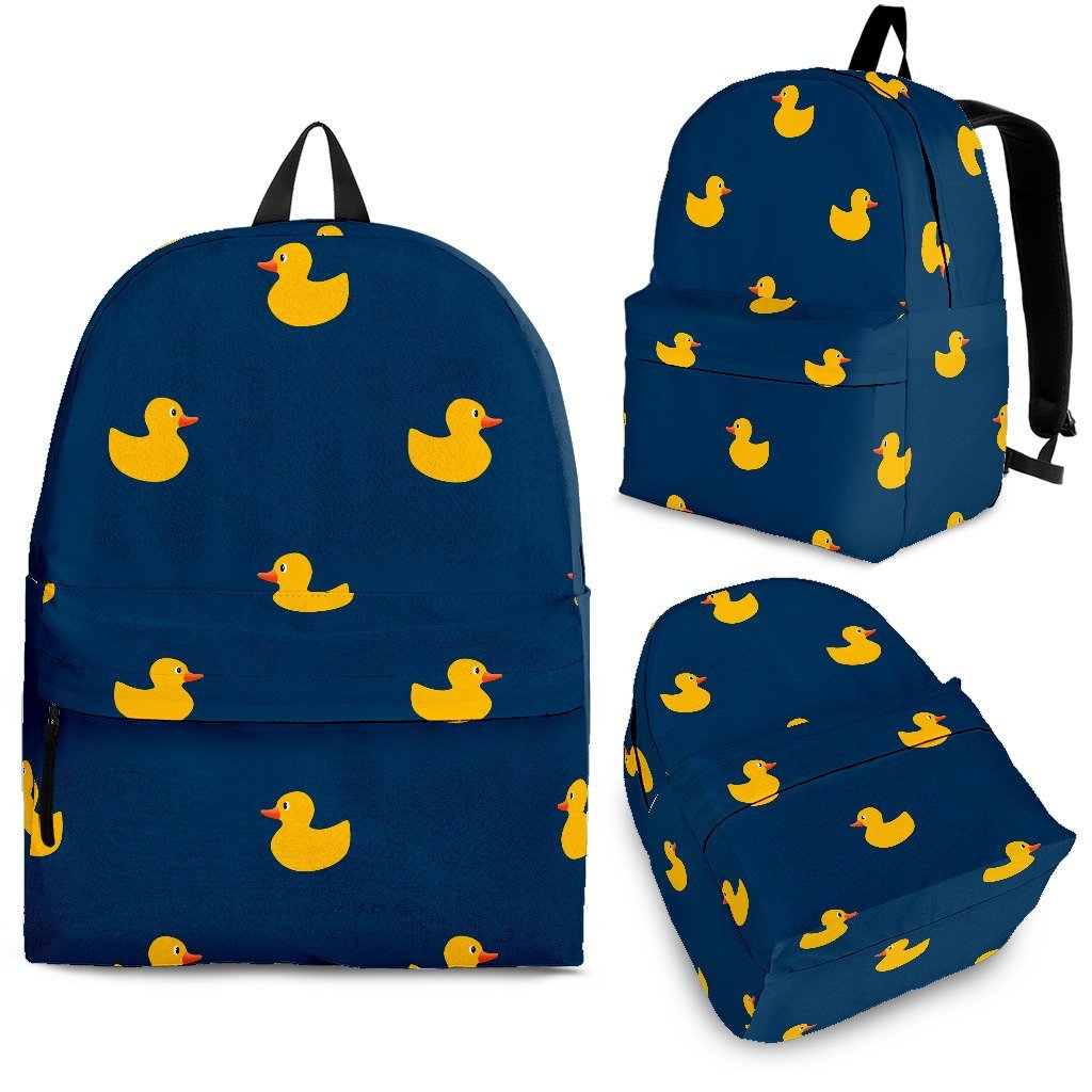 Rubber Duck Polka Dot Pattern Print Backpack-grizzshop