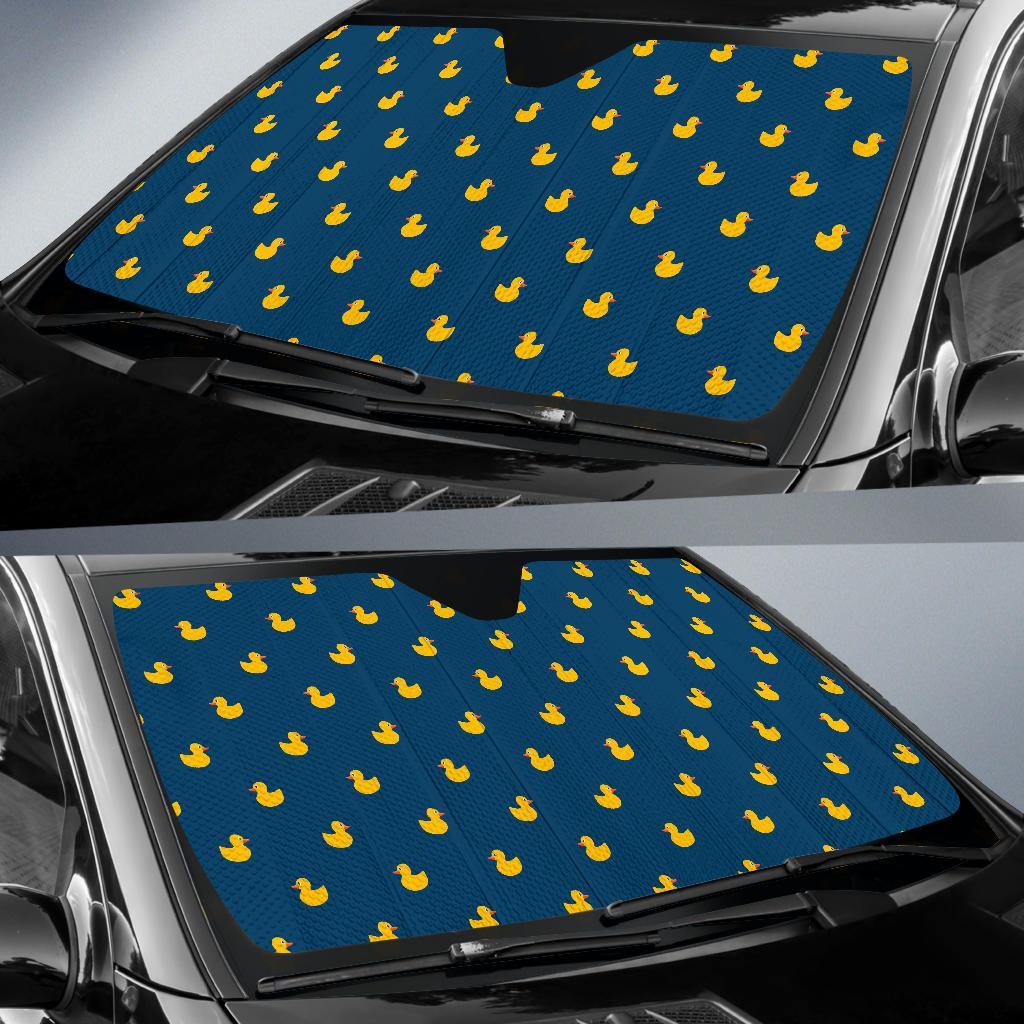 Rubber Duck Polka Dot Pattern Print Car Sun Shade-grizzshop