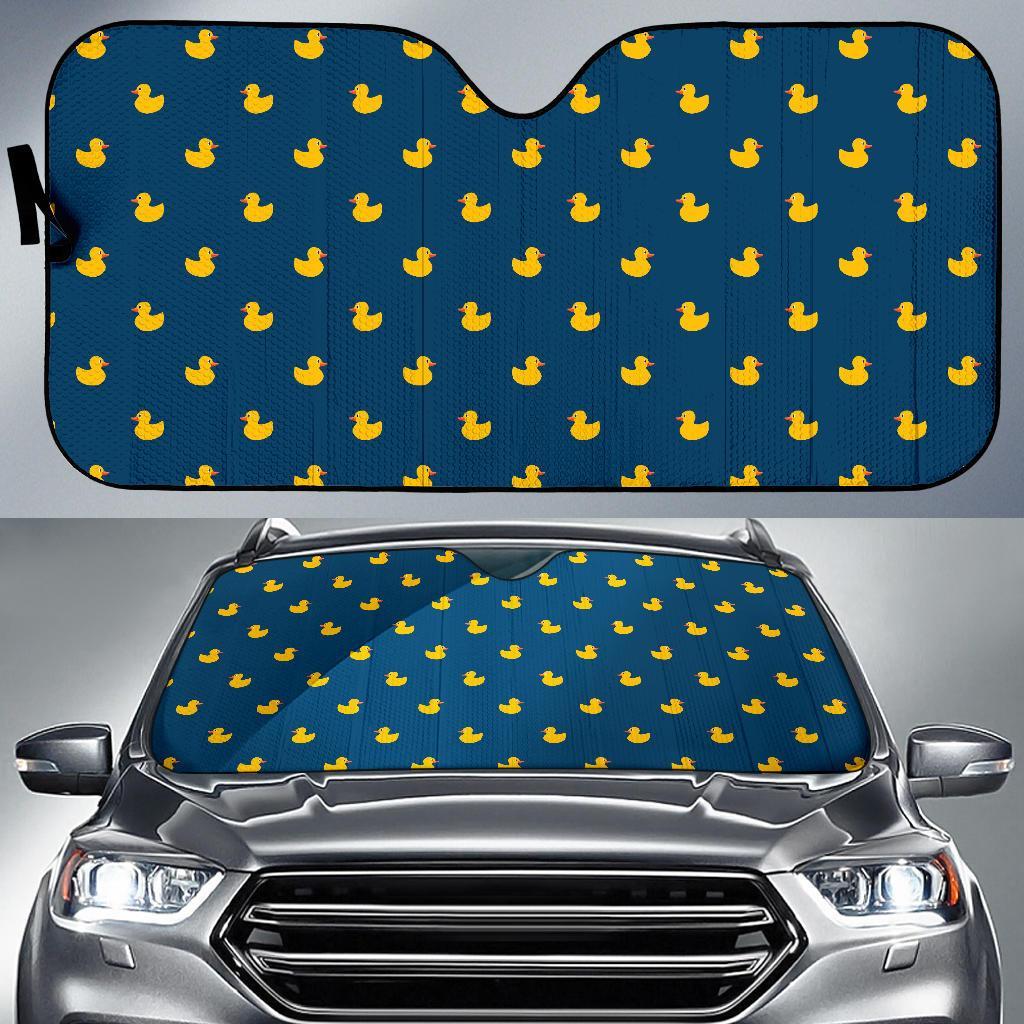 Rubber Duck Polka Dot Pattern Print Car Sun Shade-grizzshop