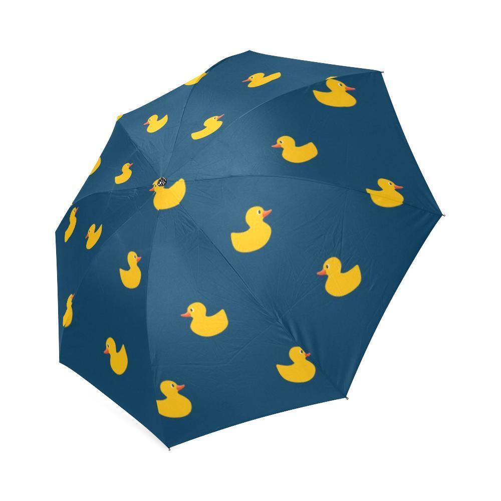 Rubber Duck Polka Dot Pattern Print Foldable Umbrella-grizzshop