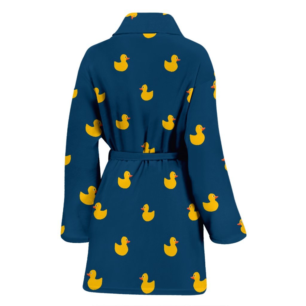Rubber Duck Polka Dot Pattern Print Women Long Robe-grizzshop