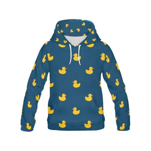 Rubber Duck Polka Dot Pattern Print Women Pullover Hoodie-grizzshop
