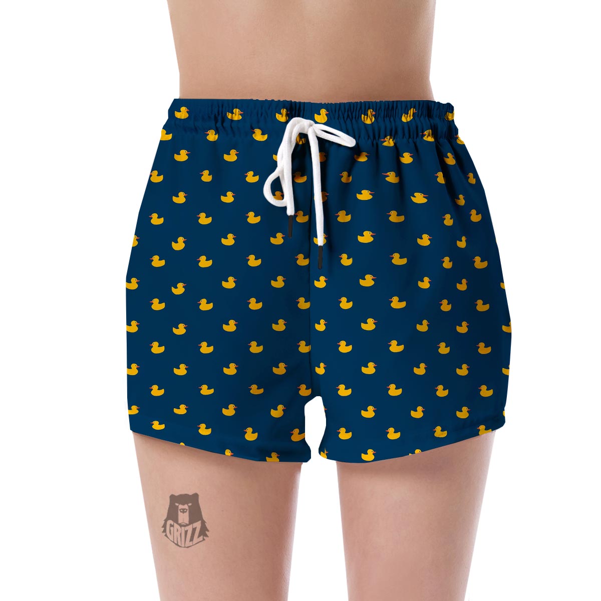 Rubber Duck Polka Dot Pattern Print Women's Shorts-grizzshop