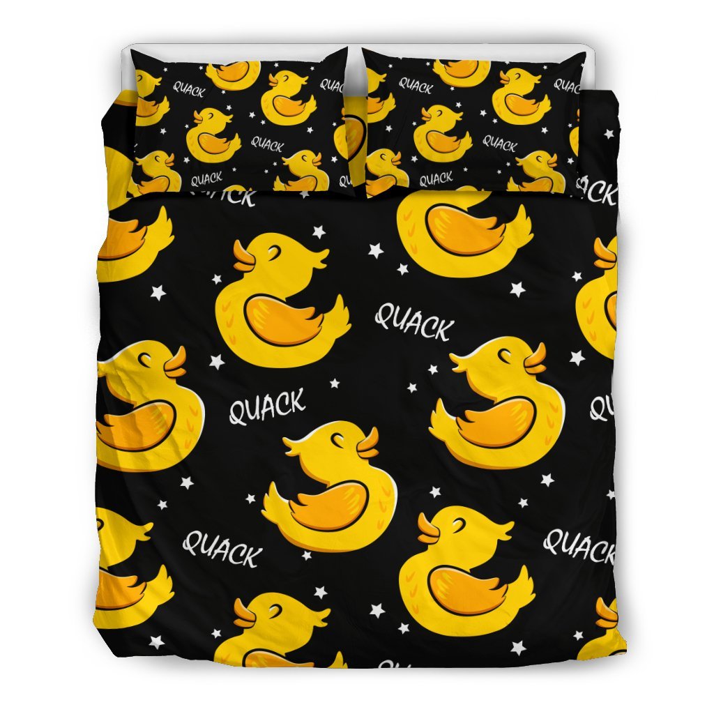 Rubber Duck Print Pattern Duvet Cover Bedding Set-grizzshop