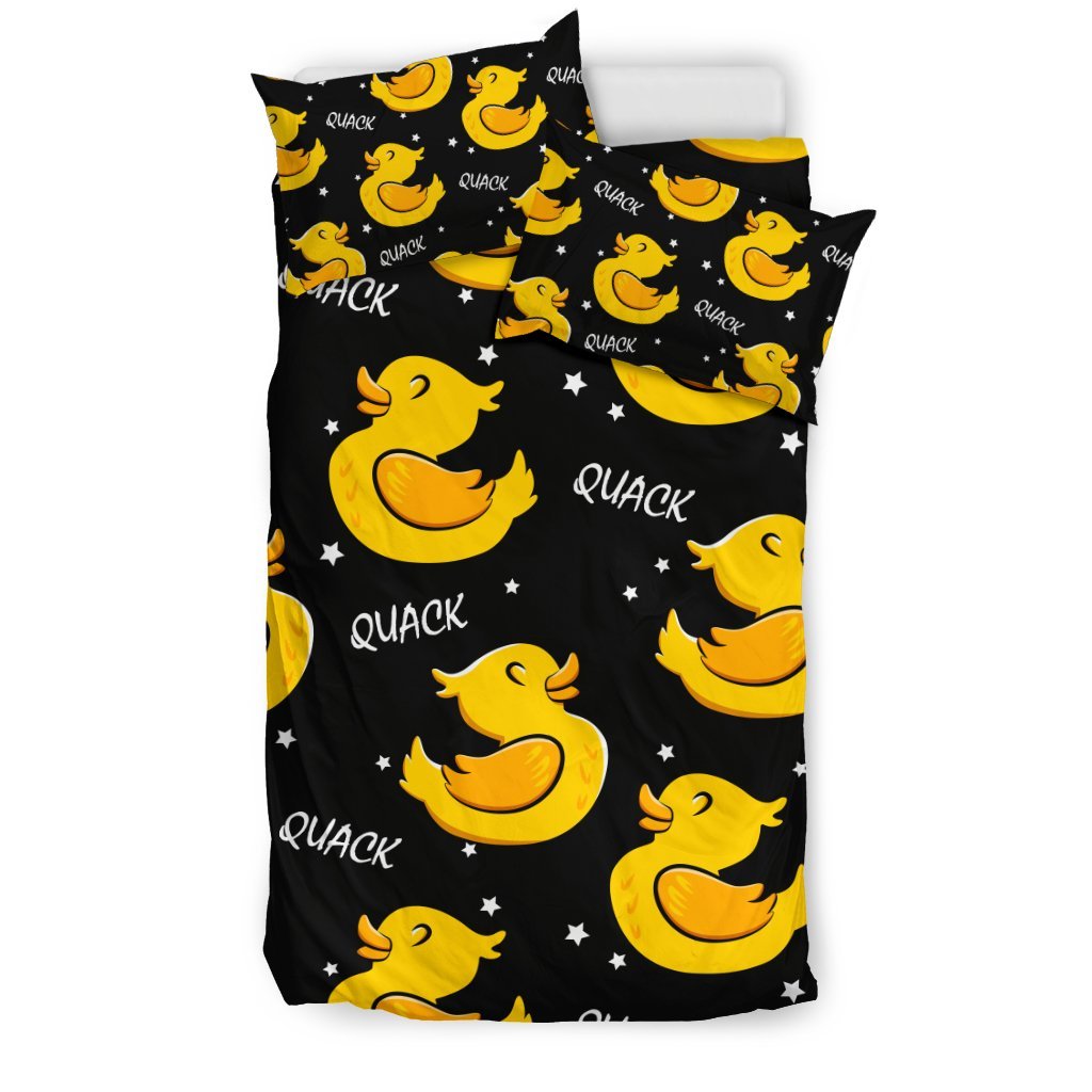 Rubber Duck Print Pattern Duvet Cover Bedding Set-grizzshop