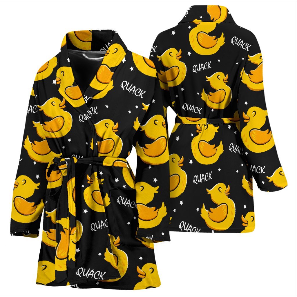 Rubber Duck Print Pattern Women Long Robe-grizzshop