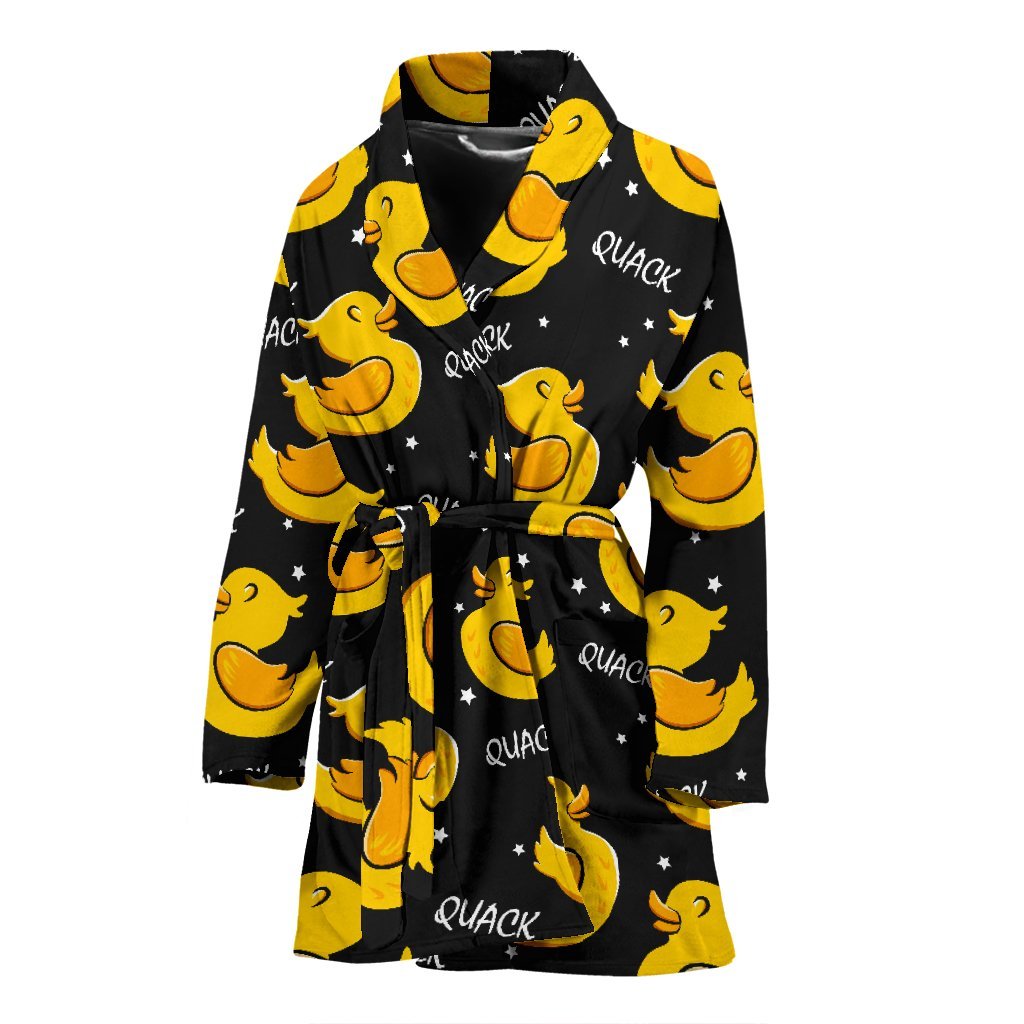 Rubber Duck Print Pattern Women Long Robe-grizzshop