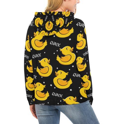 Rubber Duck Print Pattern Women Pullover Hoodie-grizzshop