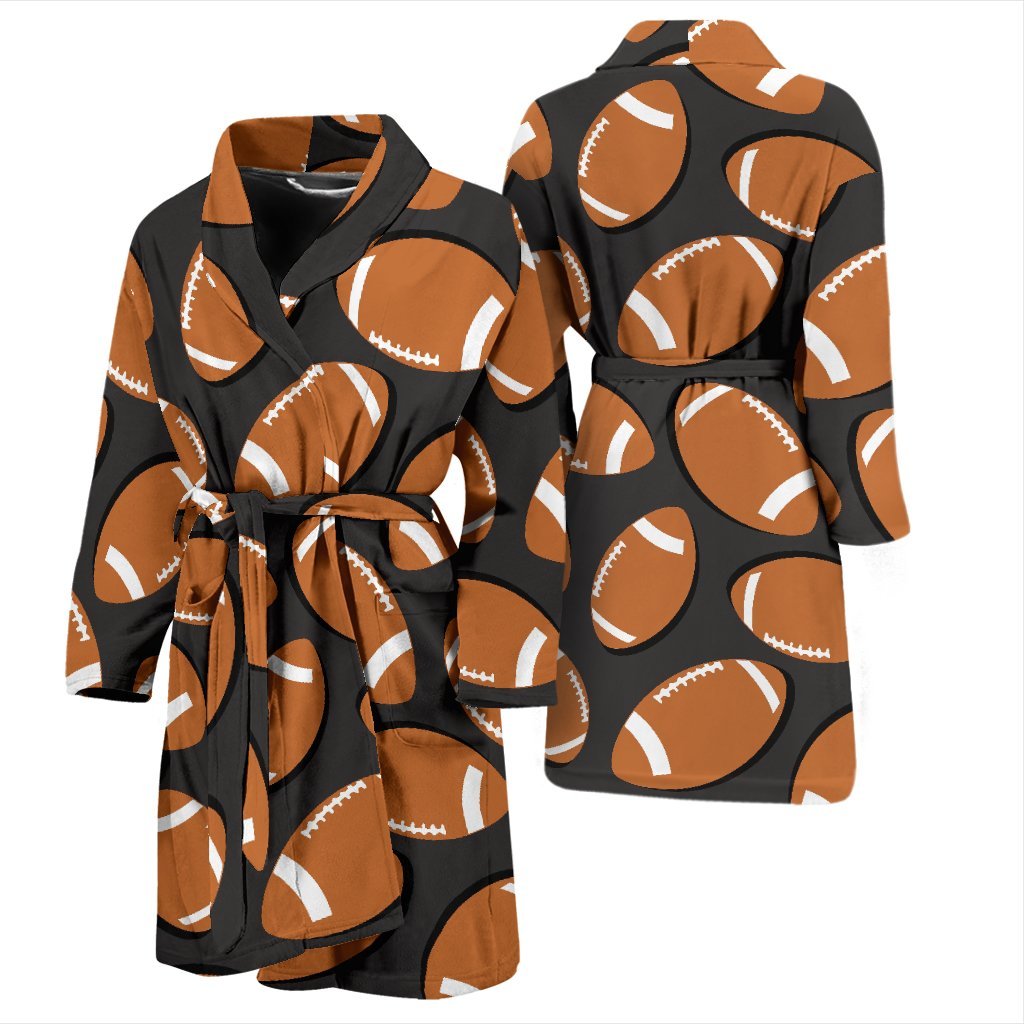 Rugby Ball American Football Print Pattern Men Long Robe-grizzshop